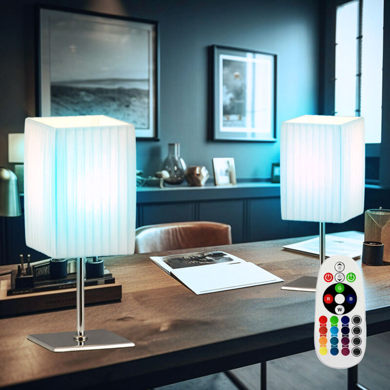 foto del prodotto lampada da tavolo a led lampada laterale in tessuto lampada da comodino cromata paralume in tessuto per camera da letto, 3w 250lm bianco caldo, lxpxa