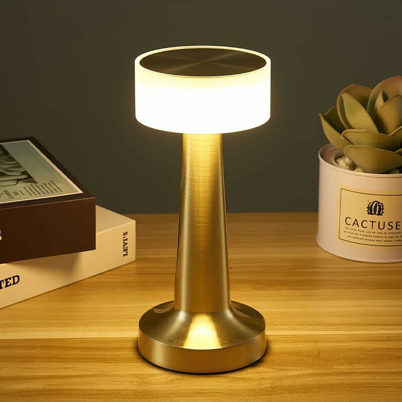 foto del prodotto lampada da tavolo a led ricaricabile, lampada da scrivania senza fili, regolazione della luminosit a 3 livelli, lampada da scrivania senza fili,