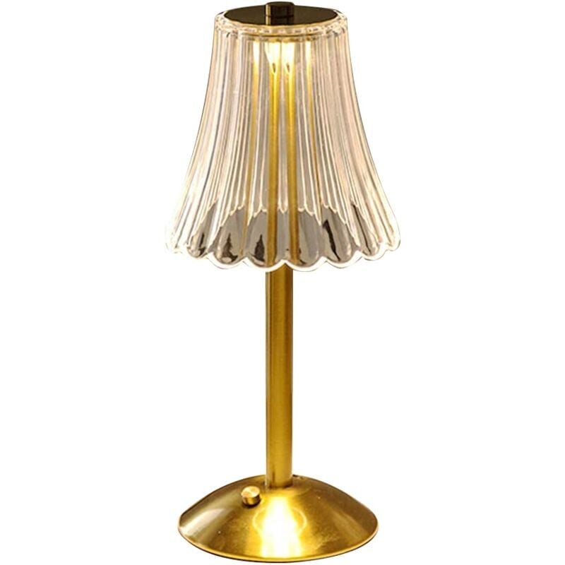 foto del prodotto lampada da tavolo a led senza fili, lampada da comodino a led touch dimmerabile, lampada in cristallo a 3 colori con porte di ricarica usb usb a c,