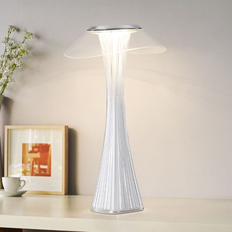 foto del prodotto lampada da tavolo a led touch dimmerabile 3000 6500k bianco oro lampada da comodino con batteria ricaricabile illuminazione per interni ed esterni