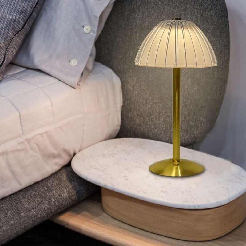 foto del prodotto lampada da tavolo a led vintage , lampada da scrivania in metallo ricaricabile con controllo touch e luminosit regolabile per bar, ristoranti e caff 