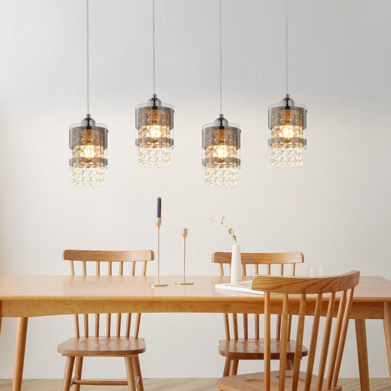foto del prodotto lampada da tavolo a sospensione gbly lampada moderna a sospensione 4 lampadine 150 cm altezza regolabile cristallo e27 per cucina soggiorno senza