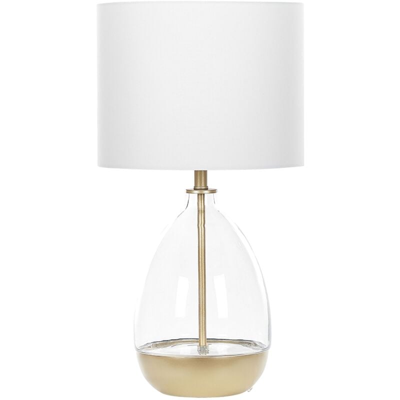 foto del prodotto lampada da tavolo abat jour lampada comodino 63 cm bianco e dorato okari