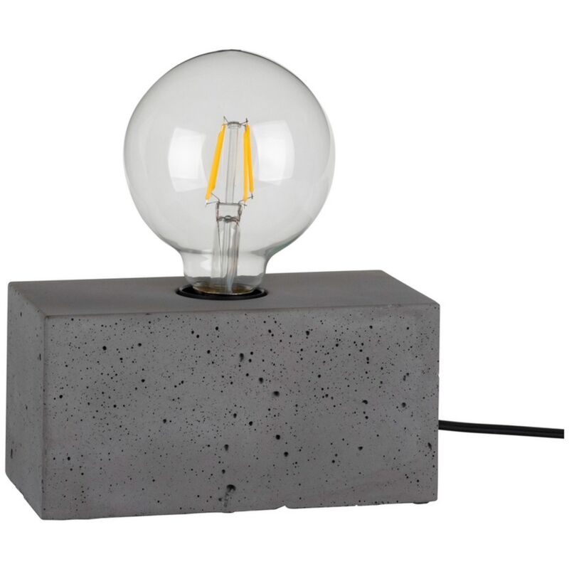 foto del prodotto lampada da tavolo alberche, cemento, grigio, 9x18x9 cm