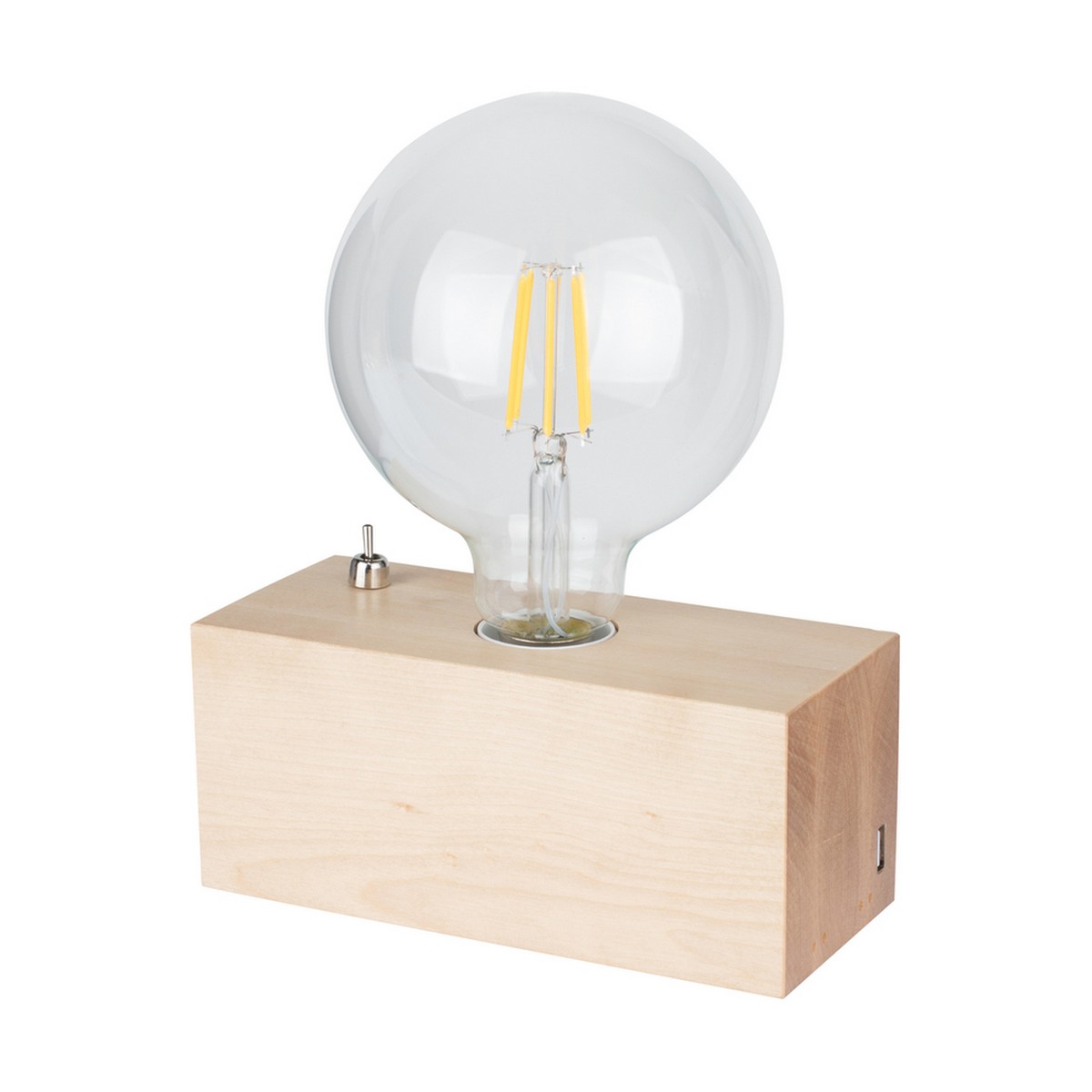 foto del prodotto lampada da tavolo almanzora, marrone, legno, 8x18x8 cm, epikasa