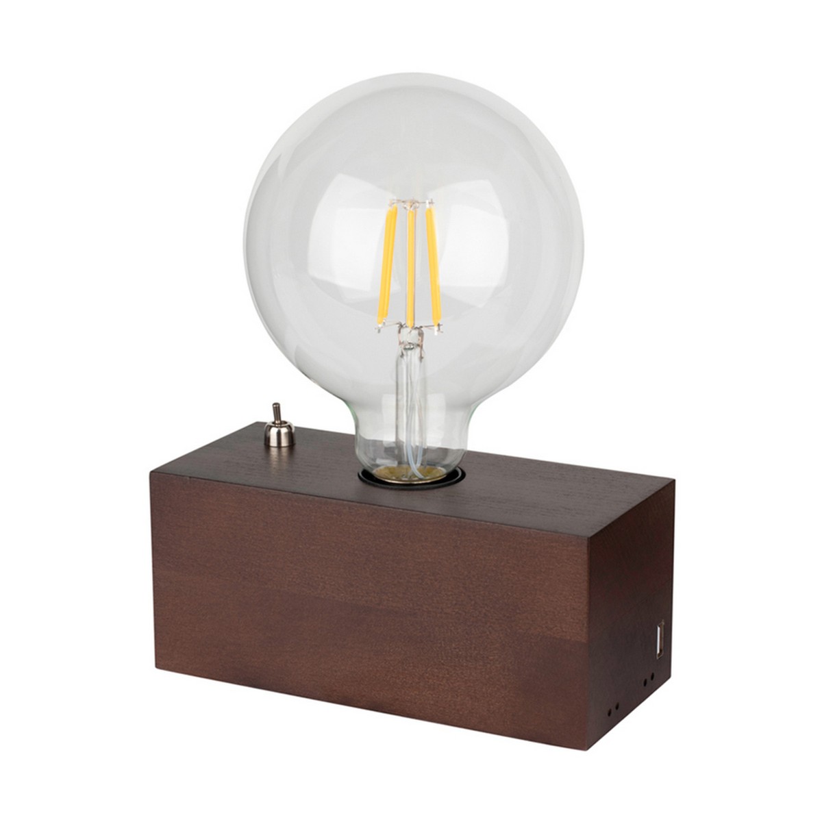 foto del prodotto lampada da tavolo almanzora, marrone, legno, 8x18x8 cm, epikasa