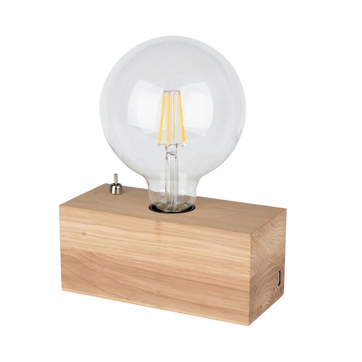 foto del prodotto lampada da tavolo almanzora, marrone, legno, 8x18x8 cm, epikasa