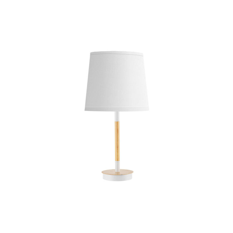 foto del prodotto lampada da tavolo alondra 1xe14 bianco-faggio/bianco 45x25x25cm