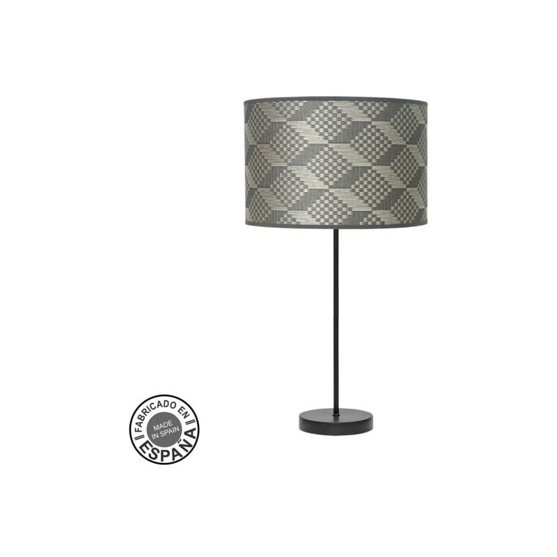 foto del prodotto lampada da tavolo alta 1xe27 nero grigio tetris 63x30 x30cm