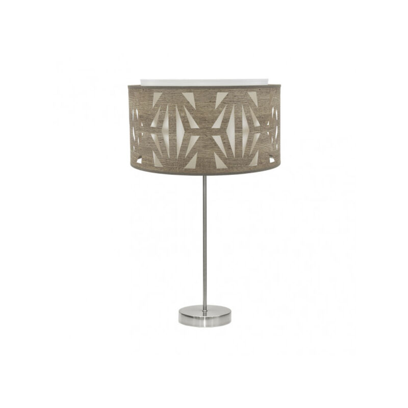 foto del prodotto lampada da tavolo alta katerina 1xe27 nichel/legno grigio 61x30x30 cm