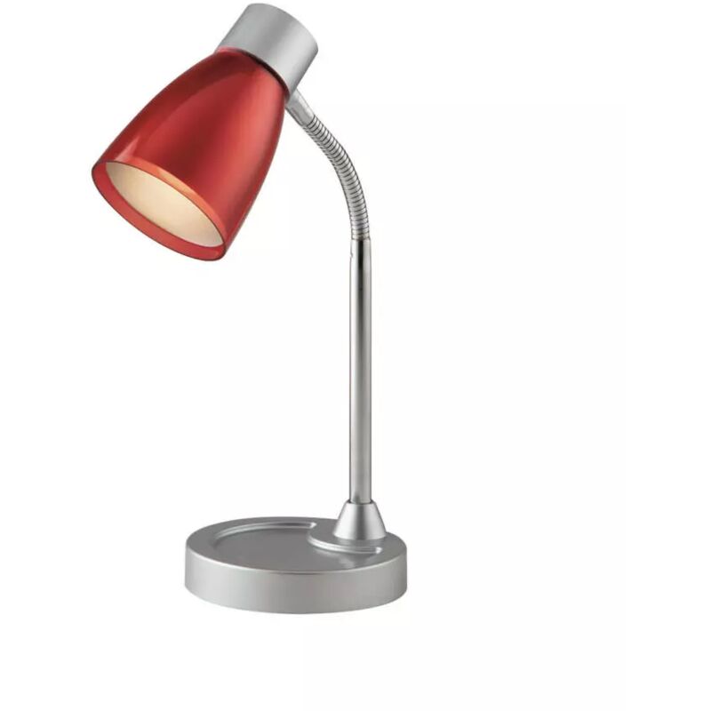 foto del prodotto lampada da tavolo arkimede in metallo rosso, 40w