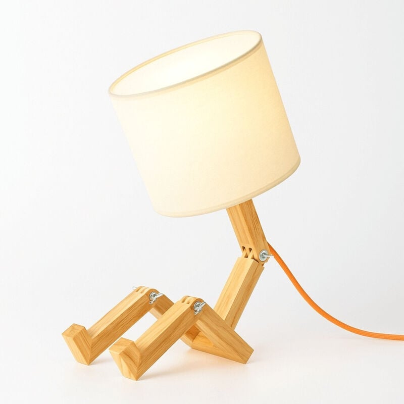 foto del prodotto lampada da tavolo articolata in legno yoki .