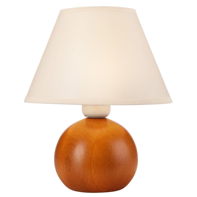 foto del prodotto lampada da tavolo ball, acciaio, legno, tessuto, rame, 24x24x19 cm