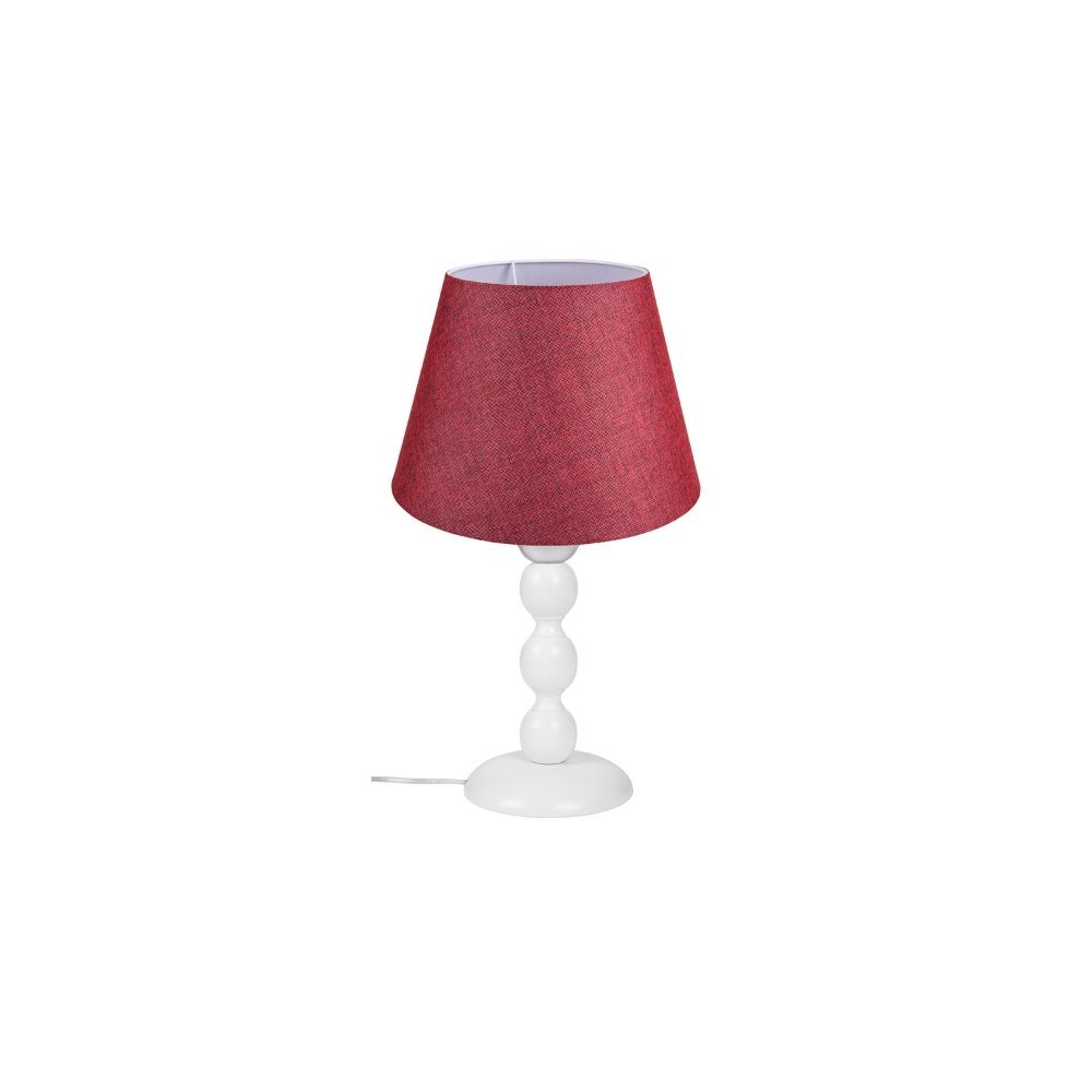foto del prodotto lampada da tavolo base bianca e paralume tessuto colore rosso lagunah272865