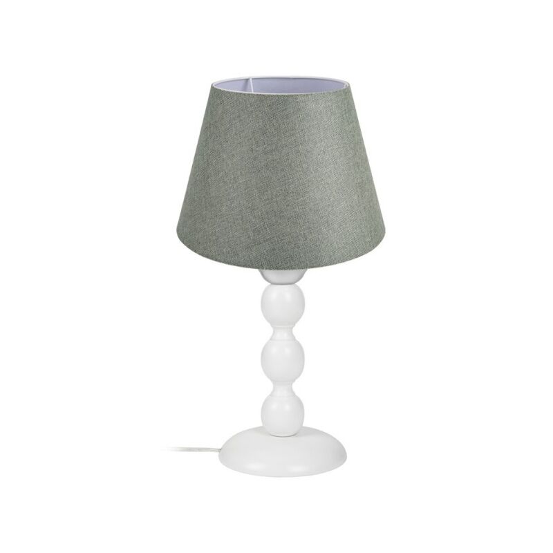 foto del prodotto lampada da tavolo base bianca e paralume tessuto verde lagunah272638