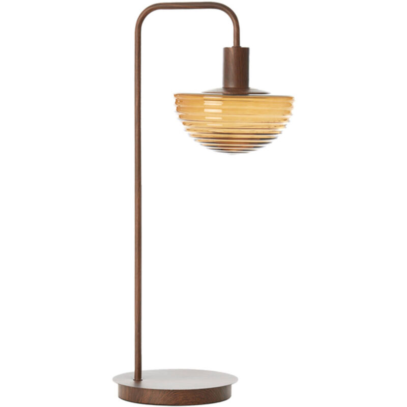 foto del prodotto lampada da tavolo baylie marrone vetro light living
