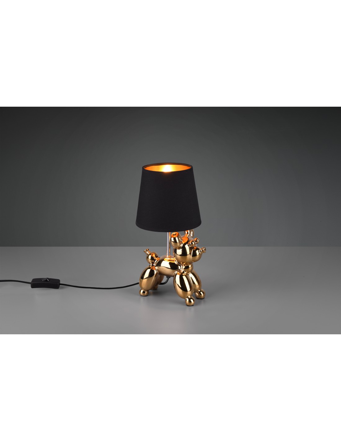 foto del prodotto lampada da tavolo bello oro paralume nero l33 cm trio lighting