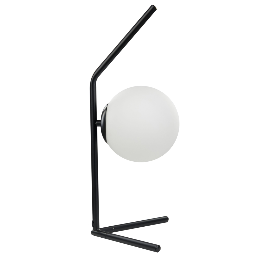 foto del prodotto lampada da tavolo bianca e nera con paralume in vetro asta in ferro 47 cm telaio luce singola design moderno accessori per la casa soggiorno