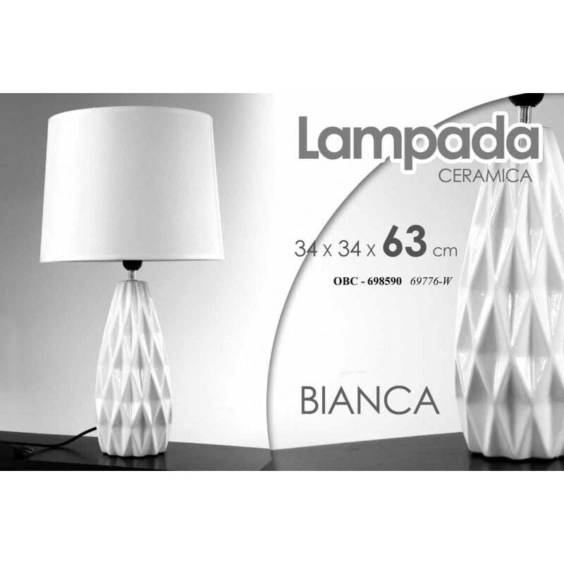 foto del prodotto lampada da tavolo bianco lume ceramica cm 34 x 34 x 62.5 h