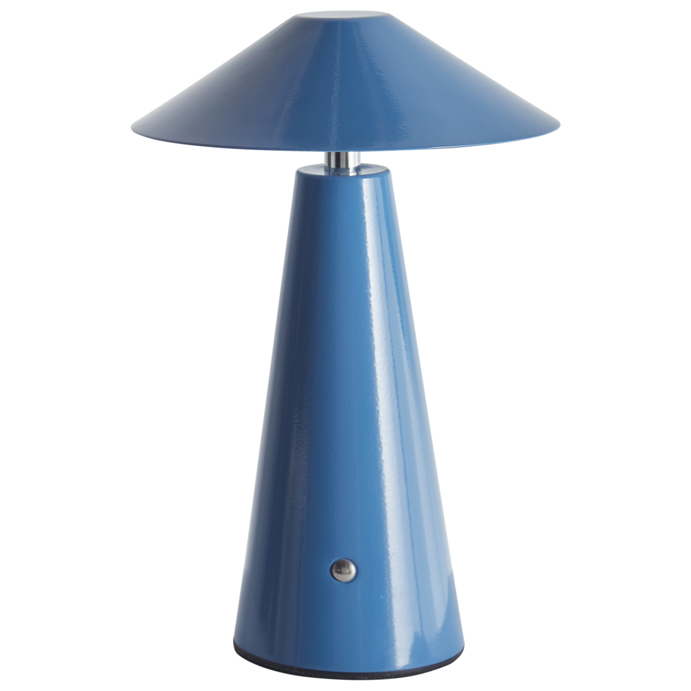 foto del prodotto lampada da tavolo blu a led senza fili in ferro per interni fungo moderno minimalista