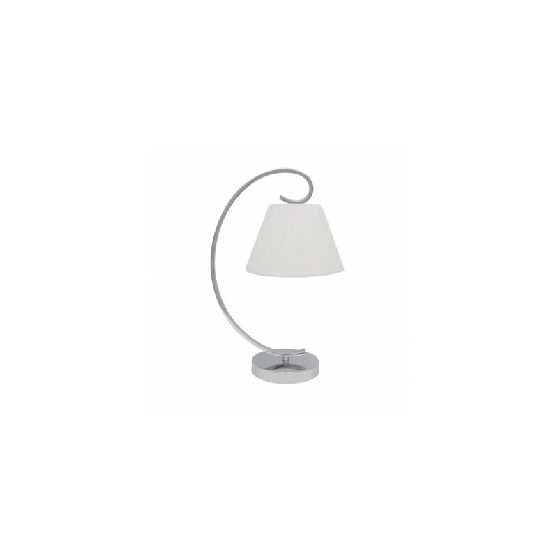 foto del prodotto lampada da tavolo bogota 1xe27 schermo cromo bianco 42x20x26 cm