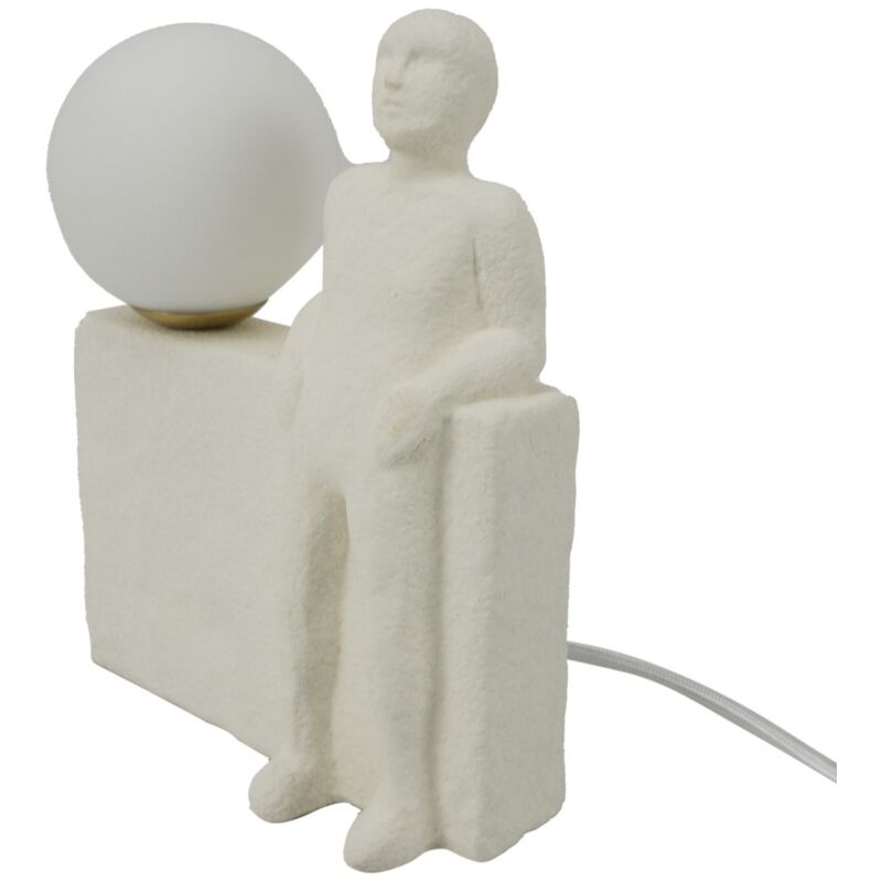 foto del prodotto lampada da tavolo boh mien figura umana decoro porcellana bianca 19,5 cm