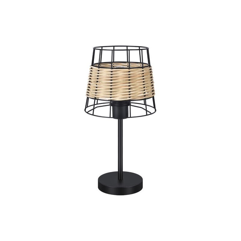 foto del prodotto lampada da tavolo burano 1xe27 in ferro battuto rattan 41x20x20 cm