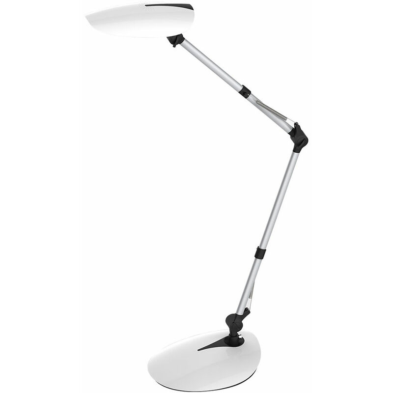 foto del prodotto lampada da tavolo camera da letto led lampada da tavolo scrivania moderna lampada da comodino con snodi regolabili, metallo vetro, 1x 9w 650lm bianco