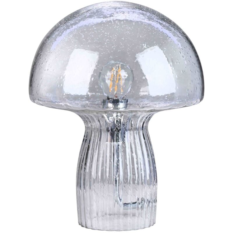 foto del prodotto lampada da tavolo carysa in vetro h 25,5 cm grigio trasparente