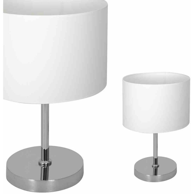 foto del prodotto lampada da tavolo casino bianco cromo 1xe27