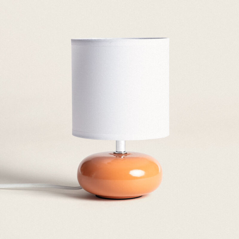 foto del prodotto lampada da tavolo ceramica ava arancione