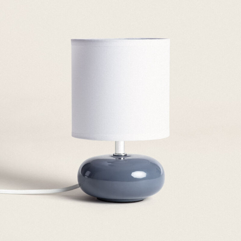 foto del prodotto lampada da tavolo ceramica ava azzurro marino
