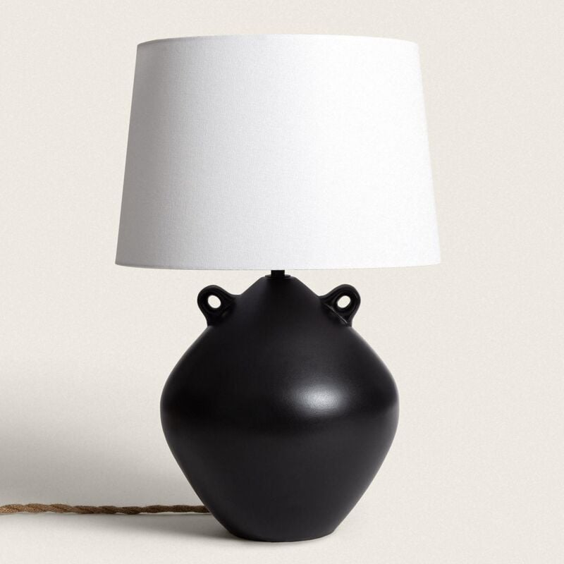 foto del prodotto lampada da tavolo ceramica cafun nero