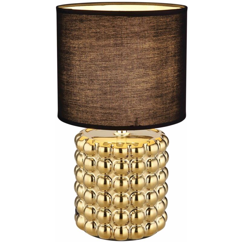 foto del prodotto lampada da tavolo ceramica color oro, 1 x e14