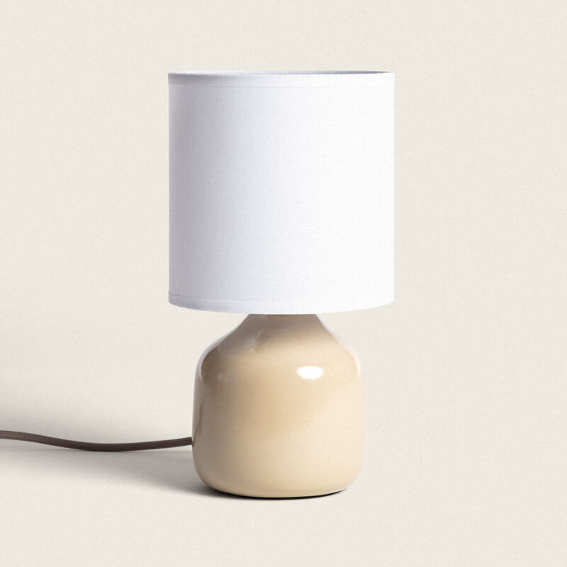 foto del prodotto lampada da tavolo ceramica maya cammello