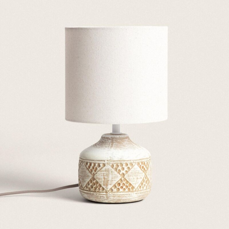 foto del prodotto lampada da tavolo ceramica vera marrone chiaro