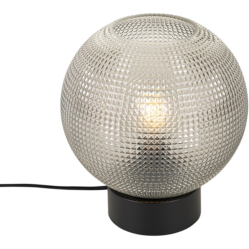 foto del prodotto lampada da tavolo chico design vetro,acciaio nero trasparente sfera max. 1 x watt qazqa