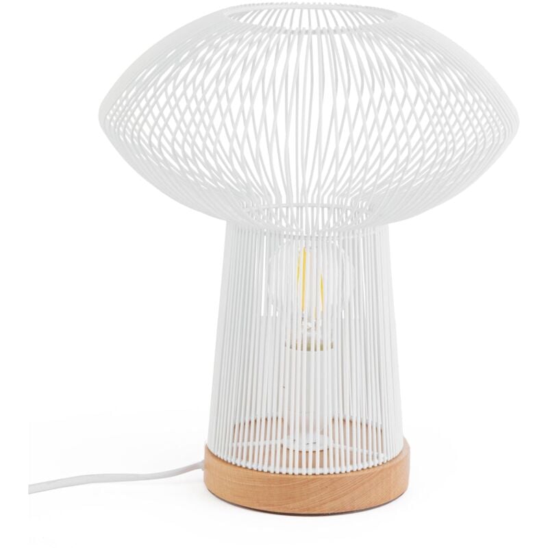 foto del prodotto lampada da tavolo ciad in metallo e legno di faggio h 31,5 cm nero