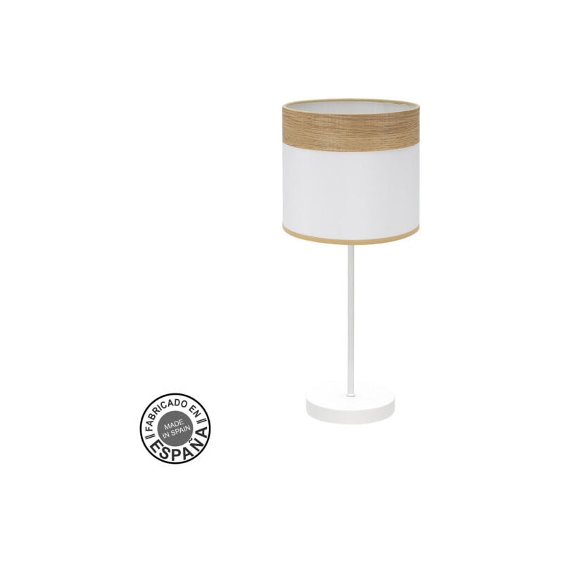 foto del prodotto lampada da tavolo cloe 1xe14 bianco bianco legno chiaro 42x18x18 cm
