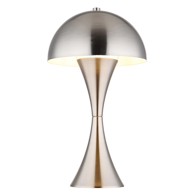 foto del prodotto lampada da tavolo color nichel lampada da camera da letto lampada da comodino lampada da lettura, metallo, 1x attacco e27, dxh 20x36,1 cm