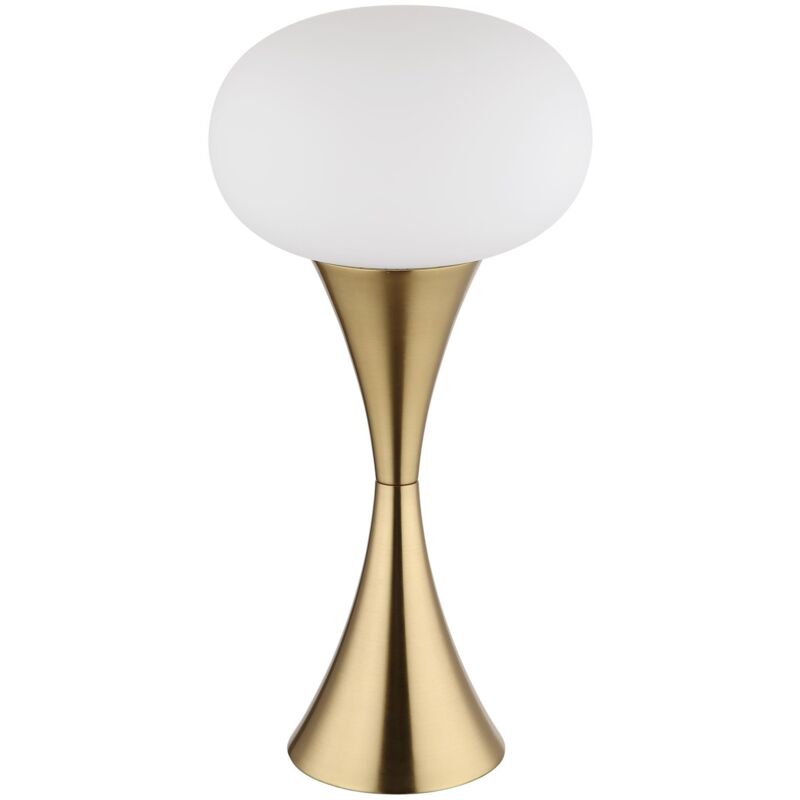 foto del prodotto lampada da tavolo color ottone lampada da soggiorno lampada da tavolo lampada da comodino lampada da camera da letto, vetro opalino1x e14, dxh 18 x 36,9 cm