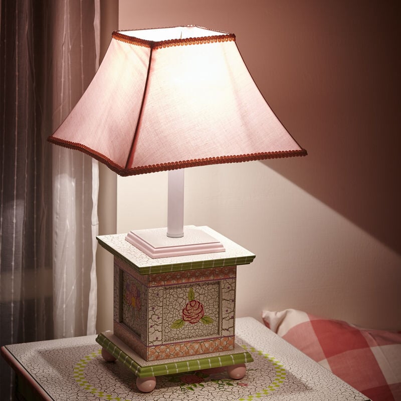 foto del prodotto lampada da tavolo comodino bambini fantasy fields crackled rose w 5069ge