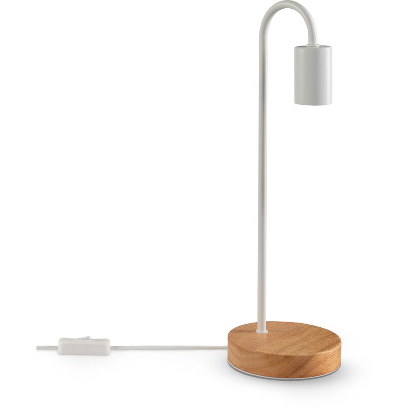 foto del prodotto lampada da tavolo comodino e14 lampada da terra minimalista scandinavo e27 legno lampada da tavolo, bianco paco home