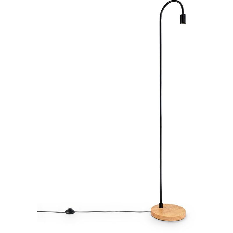 foto del prodotto lampada da tavolo comodino e14 lampada da terra minimalista scandinavo e27 legno lampada da terra, nero paco home