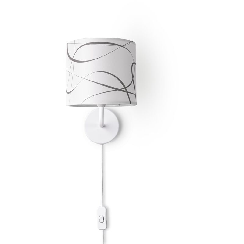 foto del prodotto lampada da tavolo comodino paralume tessuto lampada da parete soggiorno vintage lampada da parete bianca, design 3 18 cm paco home