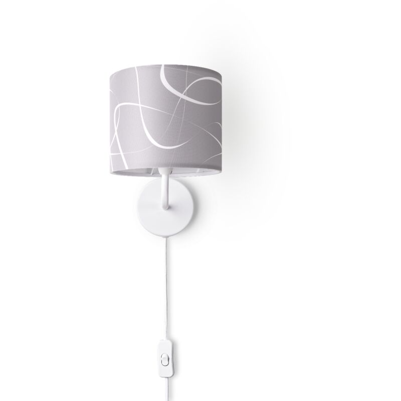 foto del prodotto lampada da tavolo comodino paralume tessuto lampada da parete soggiorno vintage lampada da parete bianca, design 4 18 cm paco home
