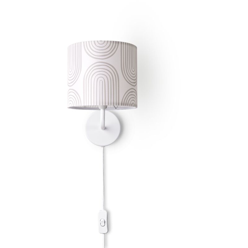 foto del prodotto lampada da tavolo comodino paralume tessuto lampada da parete soggiorno vintage lampada da parete bianca, design 6 18 cm paco home