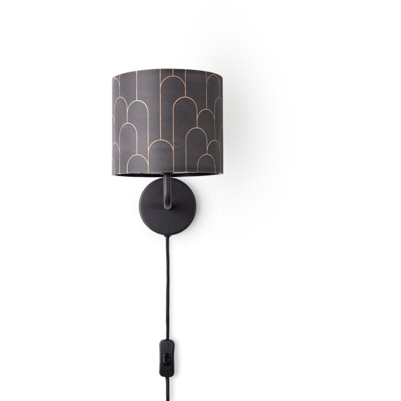 foto del prodotto lampada da tavolo comodino paralume tessuto lampada da parete soggiorno vintage lampada da parete nero, design 5 18 cm paco home