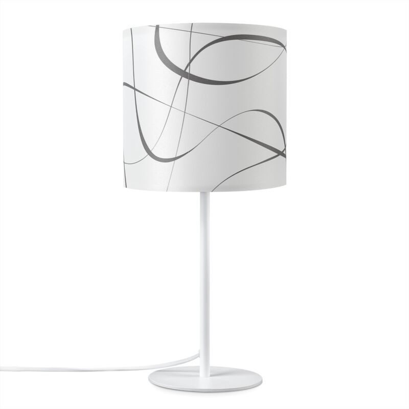 foto del prodotto lampada da tavolo comodino paralume tessuto lampada da parete soggiorno vintage lampada da tavolo bianca, design 3 18 cm paco home