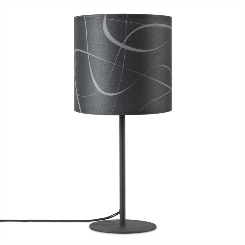 foto del prodotto lampada da tavolo comodino paralume tessuto lampada da parete soggiorno vintage lampada da tavolo nero, design 2 18 cm paco home